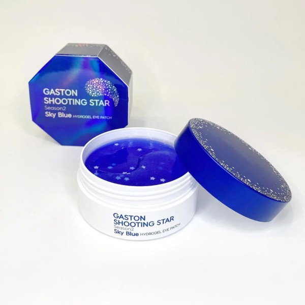 Небесно-блакитні гідрогелеві патчі для очей Shooting star season2 sky blue eye patch Gaston 60 шт