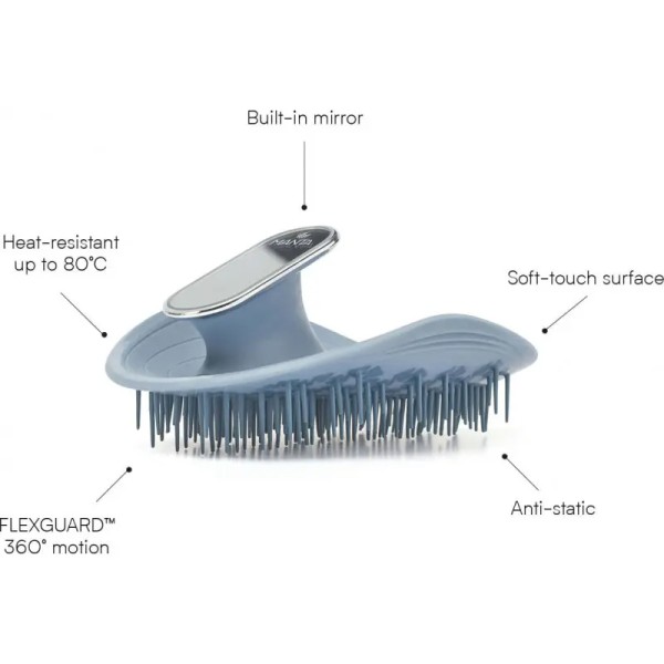 Manta Mirror Brush Blue Щетка для волос с зеркалом голубая