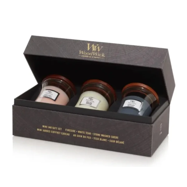 Набор свечей Woodwick Mini Evening Onyx, Coastal Sunset, Solar Ylang