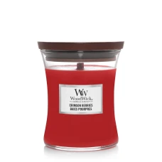 Ароматическая свеча с нотами рождественских ягод Woodwick Crimson Berries