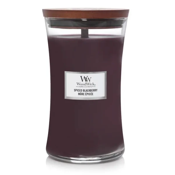 Ароматична свічка з ароматом ожини з корицею Woodwick Spiced Blackberry