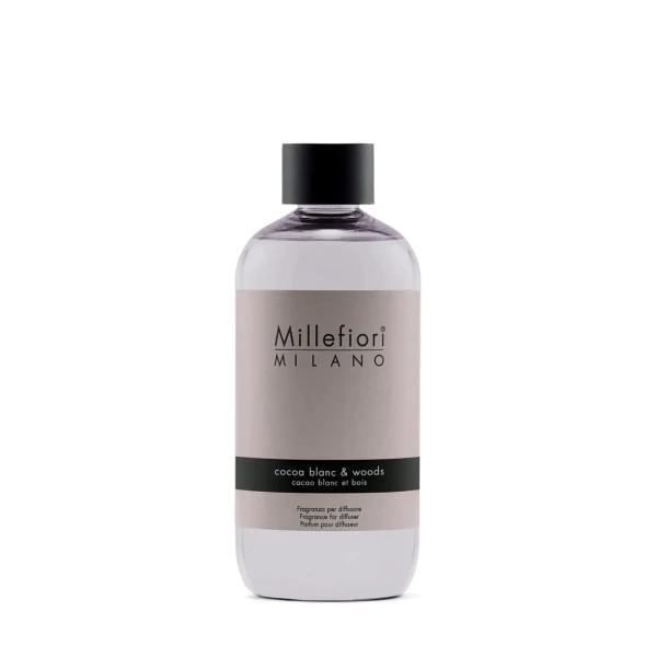 Рефил для диффузора с нотами какао, цветов и дерева Cocoa Blanc & Woods Millefiori Milano 250 мл