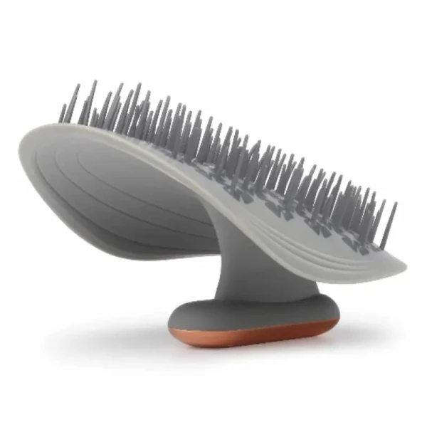 Manta Pulse Brush Grey Массажная щетка для волос серая с держателем