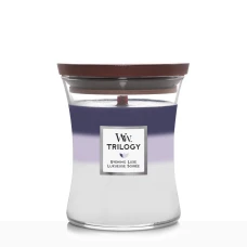 Ароматична свічка з тришаровим ароматом Woodwick Medium Evening Luxe Trilogy