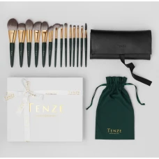 Tenze Emerald Collection Kit - Полный набор на 14 кистей с чехлом